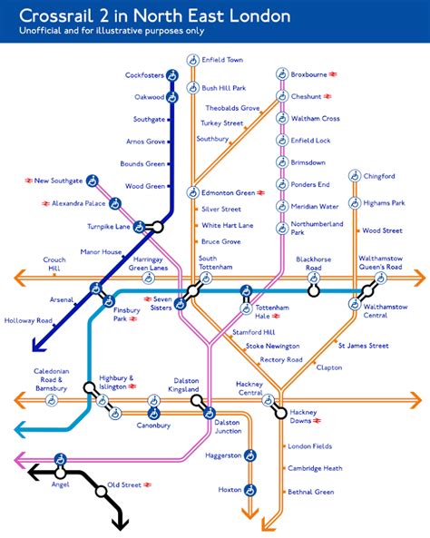 Crossrail 2 on the Tube Map | District Dave's London Underground Site