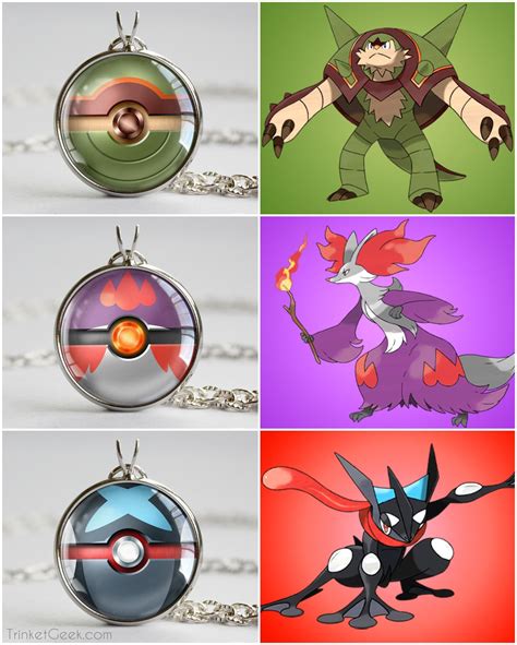 Pkmn Kalos Starter Themed Pokeball pendants | Pokemon fusion art, Cool ...