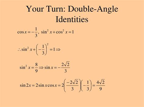 PPT - DOUBLE-ANGLE AND HALF-ANGLE FORMULAS PowerPoint Presentation ...