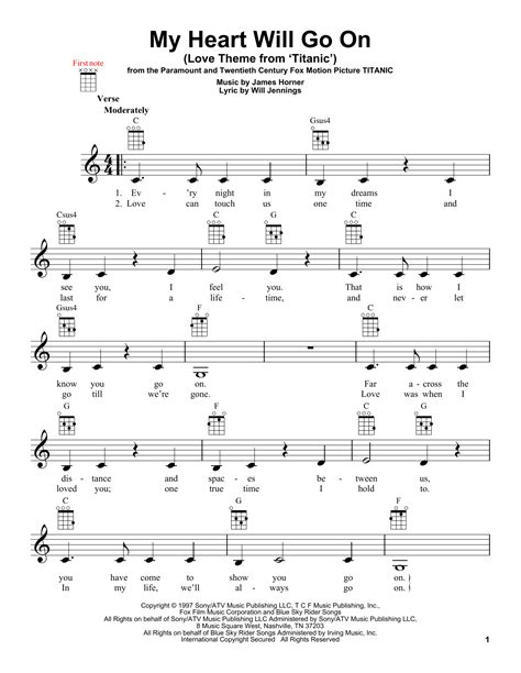 Celine Dion "My Heart Will Go On (Love Theme From 'Titanic')" Sheet Music Notes | Download ...