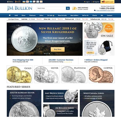 JM Bullion reviews, customer ratings and full company details