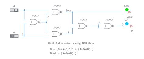 Circuit Diagram Half Subtractor Using Nor Gate