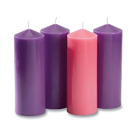 Purple/Pink Advent Pillar Candle Set - Universal Church Supplies