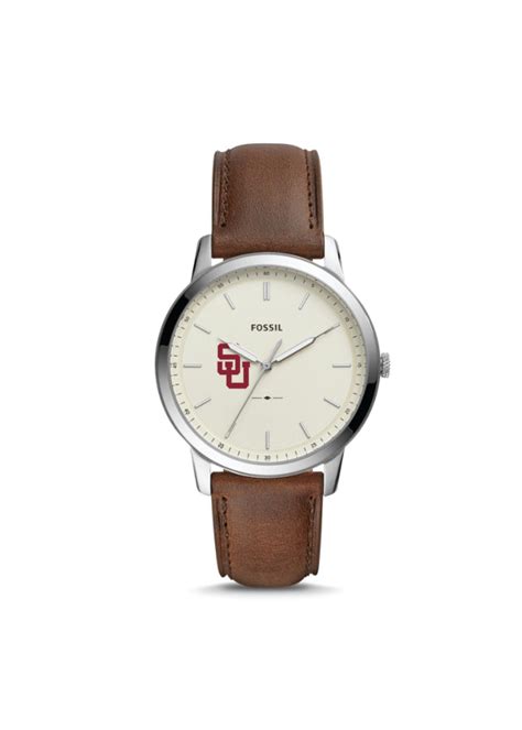 Fossil Men's White/Brown Leather Watch - Schreiner Outfitters Campus Retail Store