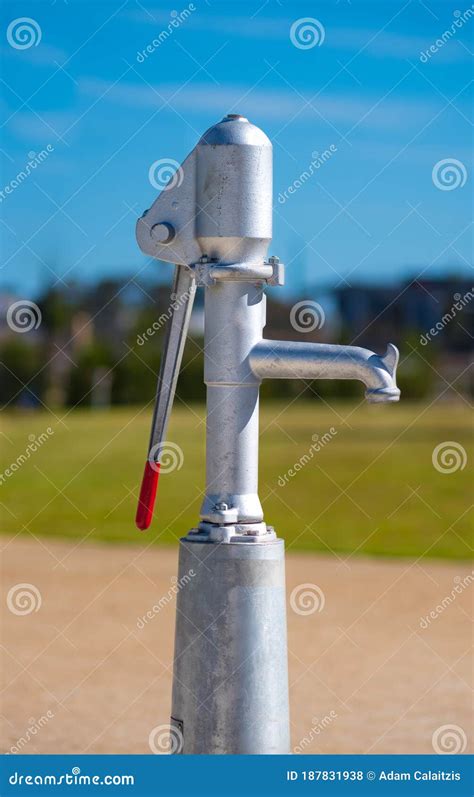 A manual hand water pump stock photo. Image of city - 187831938