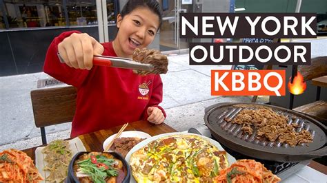 KOREAN BBQ FEAST IN NEW YORK! Koreatown NYC Outdoor Dining Experience - YouTube