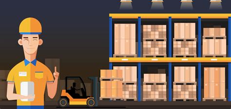 Warehouse Manager With Packaged Boxes 662570 Vector Art at Vecteezy