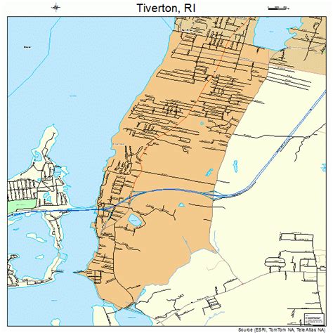 Tiverton Rhode Island Street Map 4470700