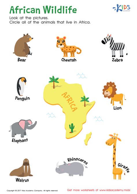 African Animals Pictures For Kids