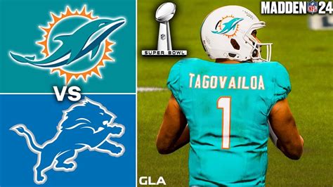 Lions vs. Dolphins Simulation | Super Bowl 58 | Madden 24 PS5 - YouTube