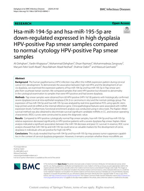 (PDF) Hsa-miR-194-5p and hsa-miR-195-5p are down-regulated expressed in ...