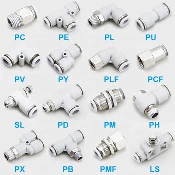 M5 6mm 8mm 10mm 12mm 14mm Brass White Pneumatic Push Fittings Smc Type Pneumatic Air Fittings ...