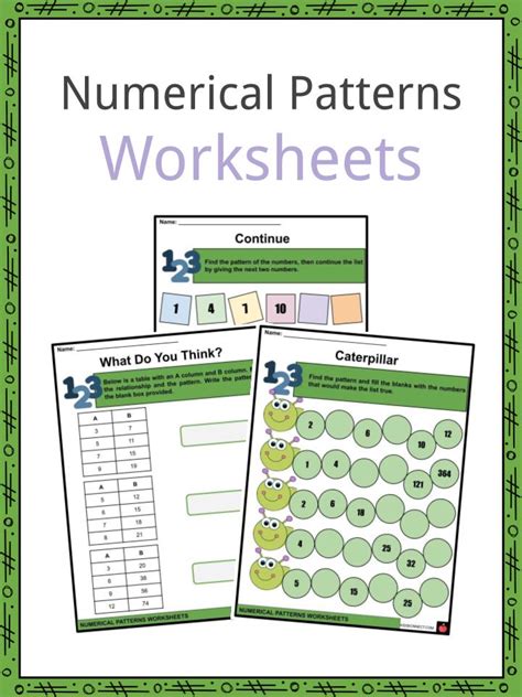 Numerical Patterns Facts, Worksheets & Identifying Patterns For Kids