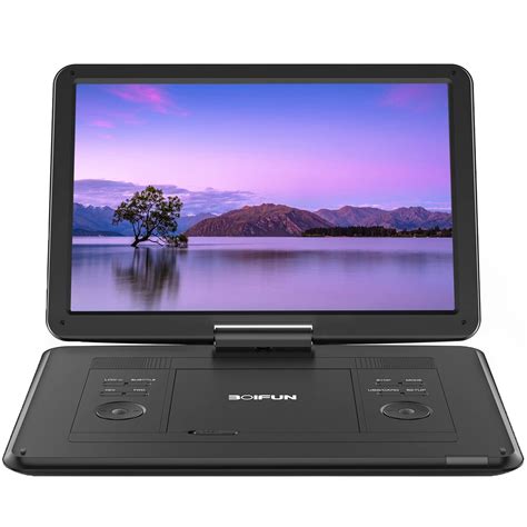 BOIFUN Portable DVD Player with 15.6" Large HD Screen, 6 Hours Rechargeable Battery, Support USB ...