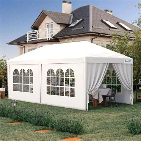 Quictent 10x20 Party Tent, Event Tent with Sides and Windows, White