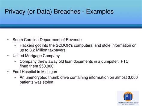 PPT - Privacy (or Data) Breaches - Examples PowerPoint Presentation ...