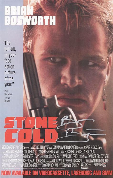 Brian Bosworth Signed "Stone Cold" 11x17 Movie Poster (Schwartz) | Pristine Auction