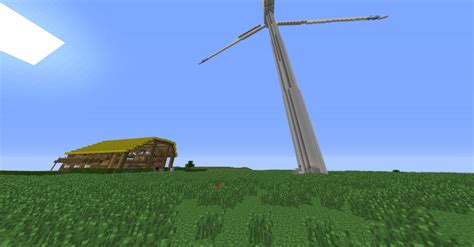 Wind Turbine Accompanied by a House Minecraft Project