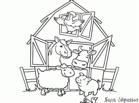 Coloriage Les animaux de la ferme - Sans Dépasser