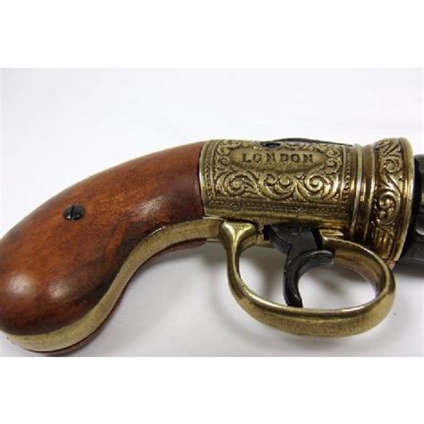 Pepperbox Revolver Percussion Action Six Barrel Gunblack - Relics Replica Weapons