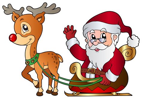 And Rudolph Claus Reindeer Santa Christmas Transparent HQ PNG Download | FreePNGImg