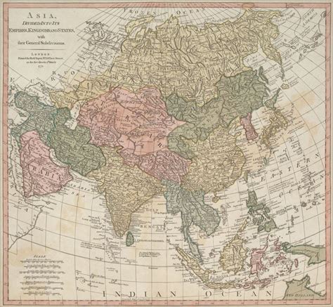 1772 Map of Asia [4301 × 3974] | Asia map, Maps aesthetic, Map of laos