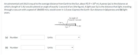 Solved An astronomical unit (AU) is equal to the average | Chegg.com