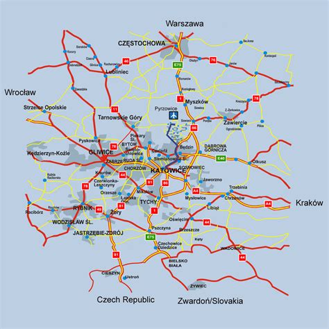 Katowice Map - Poland