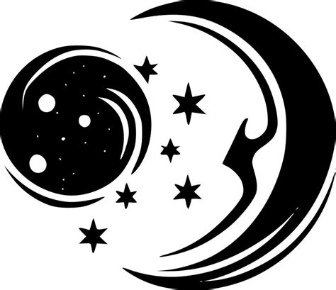 Celestial, Black and White Vector illustration 23855218 Vector Art at Vecteezy