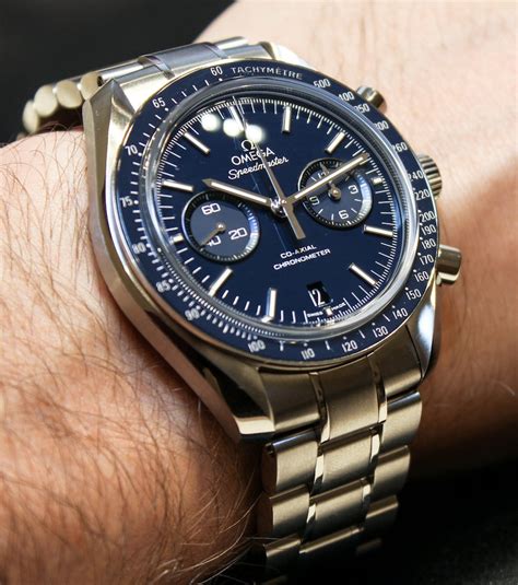 Omega Speedmaster Co-Axial Chronograph Titanium Blue Watch Hands-On ...