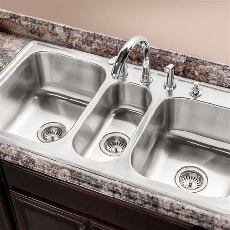 Houzer 41" Triple Bowl Stainless Steel Topmount Sink PGT-4322-1 – The ...