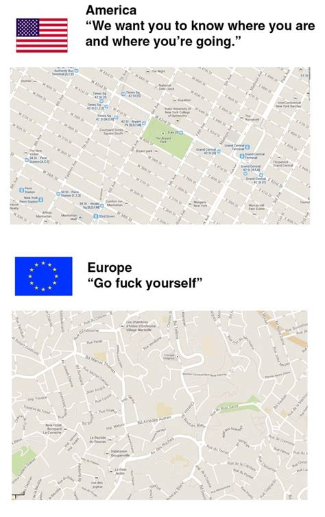 Driving in America vs. Driving in Europe | Funny tumblr america, Tumblr funny, America memes