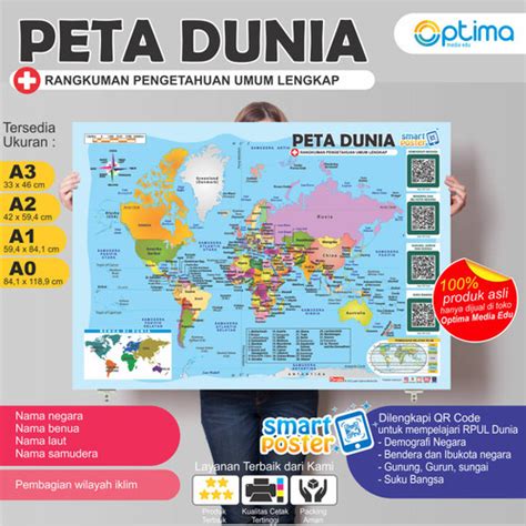 Jual POSTER PETA DUNIA LENGKAP DAN RPUL PENGETAHUAN UMUM DUNIA LENGKAP ...