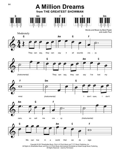 A Million Dreams (from The Greatest Showman) (Super Easy Piano)