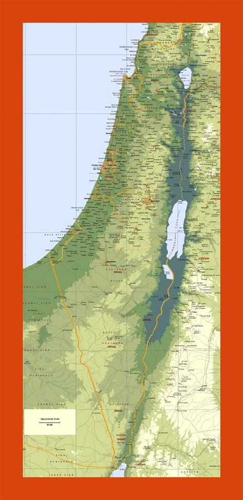 Elevation map of Israel | Maps of Israel | Maps of Asia | GIF map ...