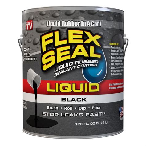 FLEX SEAL, Rubber, Black, Flex Seal Liquid 1 gallon Black - 61TJ31|FSLFSBLKR01 - Grainger