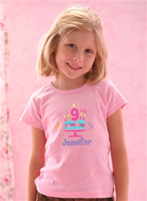 Girls 9th Birthday Cake T-shirt - Celebrate her Ninth Birthday