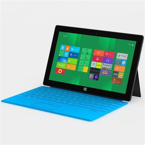 3d model blue microsoft surface tablet