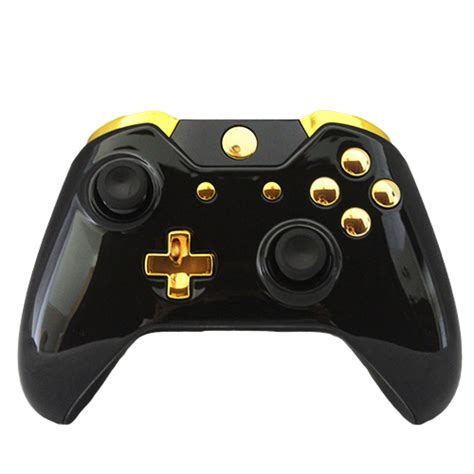 Xbox One Wireless Custom Controller - Gold on Gloss Black Games Accessories | Zavvi.com