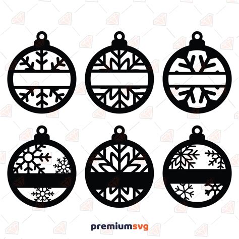 Snowflake Christmas Ornament SVG Bundle, Cut File | PremiumSVG