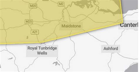 Kent weather forecast shows exact hour thunderstorms could strike county - Kent Live