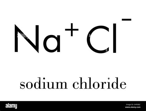 Sodium chloride (table salt), chemical structure. Skeletal formula ...