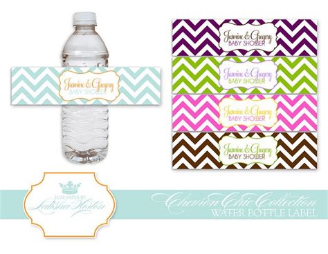 Chevron Collection - Printable Water Bottle Labels | Water bottle labels template, Printable ...