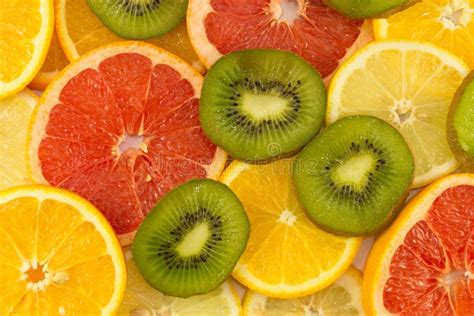 Sliced Fruits Background stock photo. Image of nature - 64378866