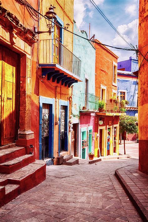 Narrow street in Guanajuato, Mexico Photograph by Tatiana Travelways - Fine Art America