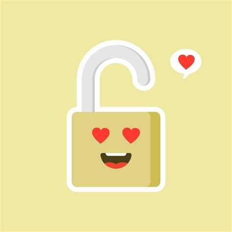 open padlock icon. safe secure padlock kawaii character. Smiling padlock color icon. Reliable ...