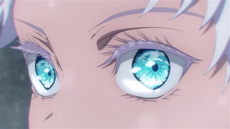 Wallpaper : white hair, blue eyes, Anime screenshot, Jujutsu Kaisen, Satoru Gojo, white eyebrows ...