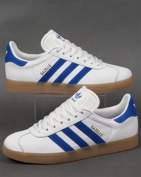 Adidas Gazelle Leather Trainer, white, royal, originals,mens