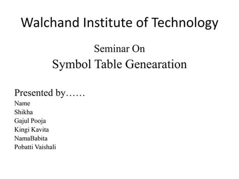 What is symbol table? | PPT