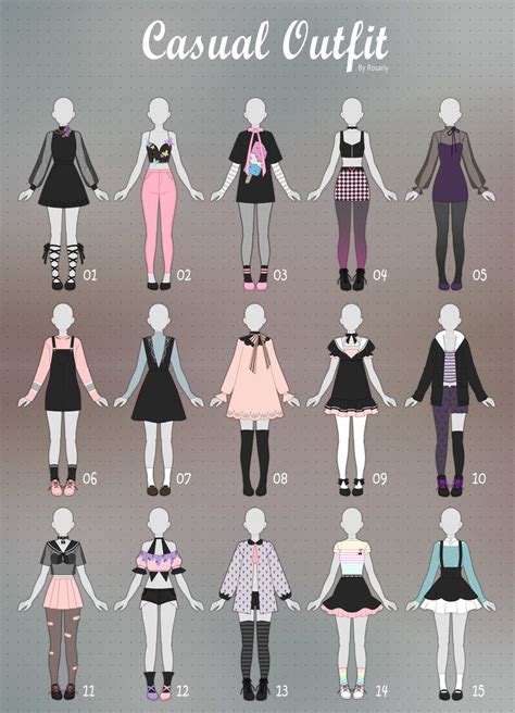 (OPEN 4/15) CASUAL Outfit Adopts 32 by Rosariy | Drawing anime clothes ...